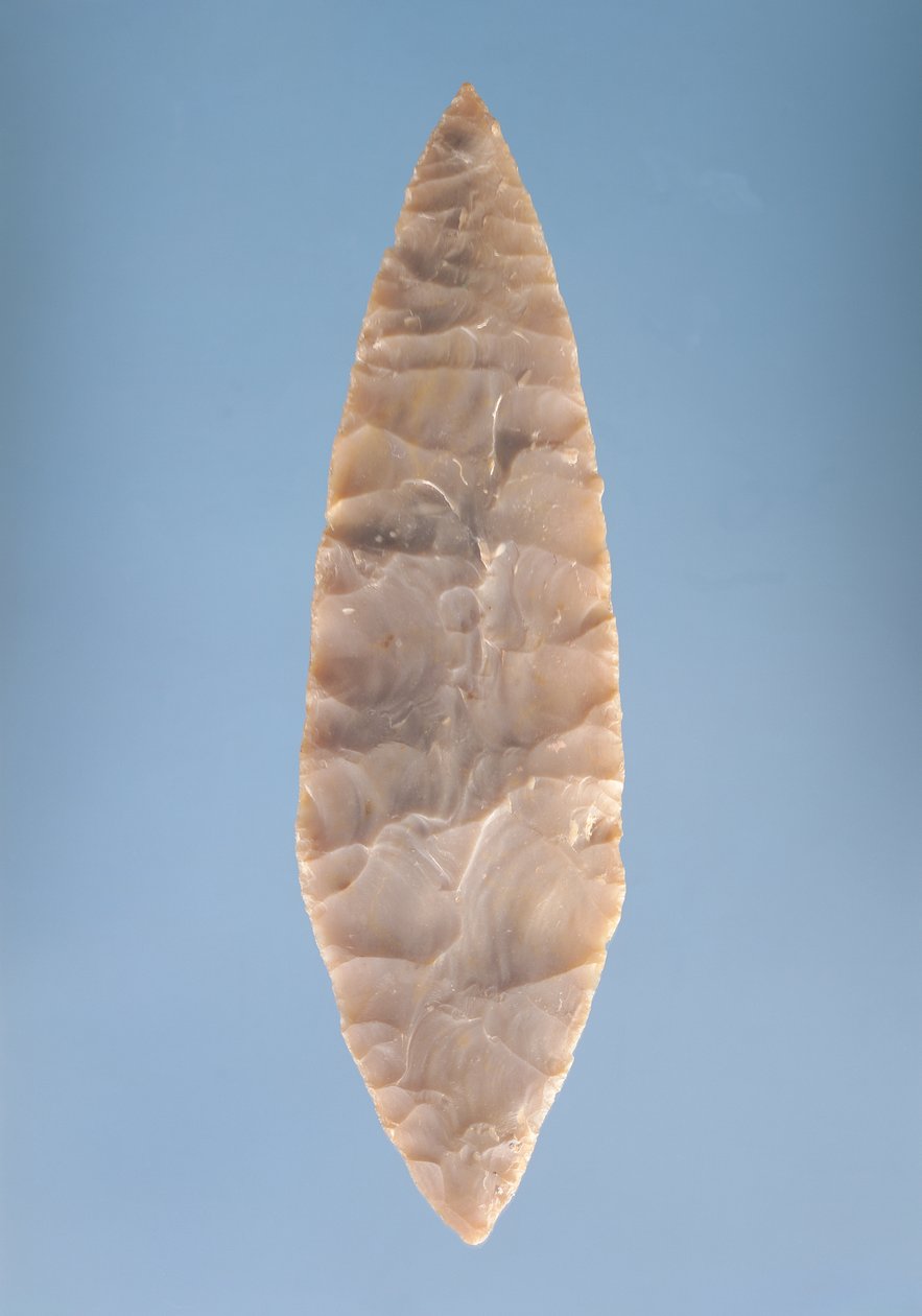 Solutrean &39;月桂樹の葉&39;ブレード、紀元前20000-15000ヴォルグで発見 作： 旧石器時代