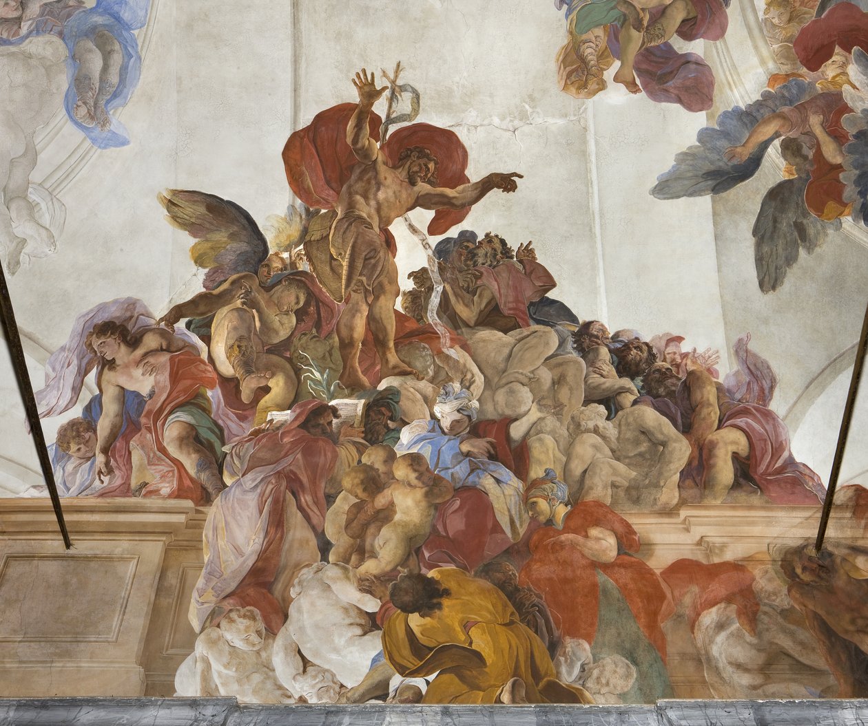 天使、シビルス、預言者たちと説教を行った洗礼者聖ヨハネ、1696-97年 作： パオロパガーニ