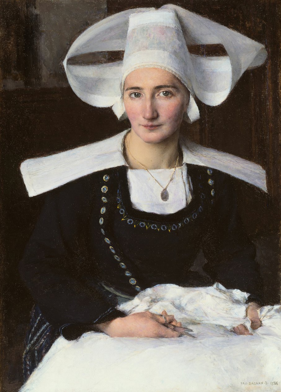 ブルターニュ出身の女性、1886年。 作： パスカル・アドルフ ジャン・ダニャン・ブーベレ