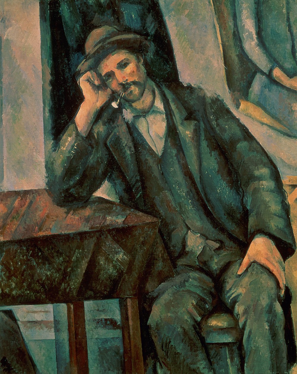 パイプを吸う男、1890-92 作： ポール・セザンヌ