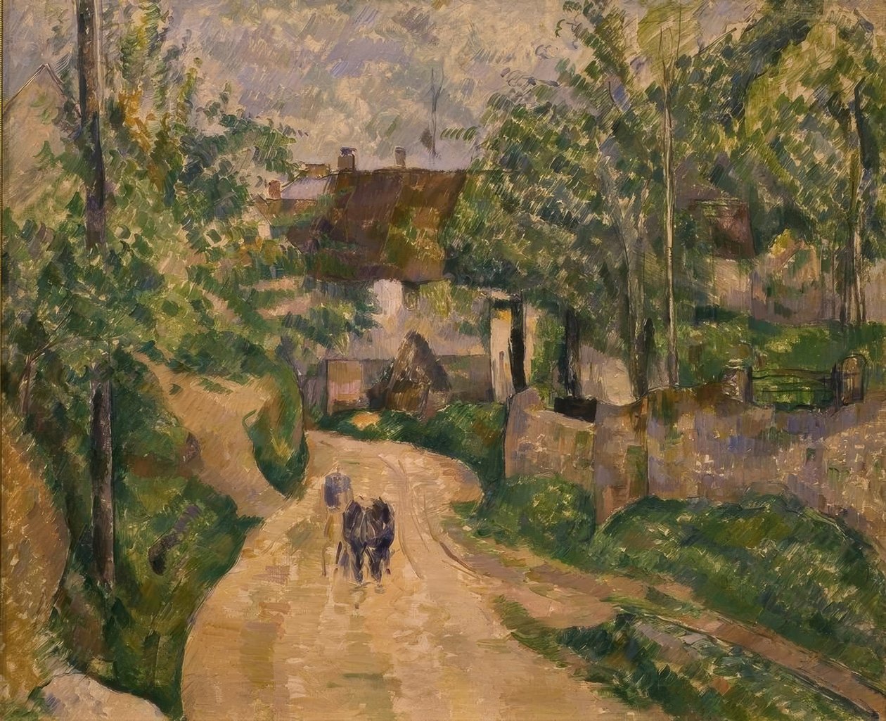 オーヴェルシュルオワーズのP.Cézanne、Wegbiegung 作： ポール・セザンヌ