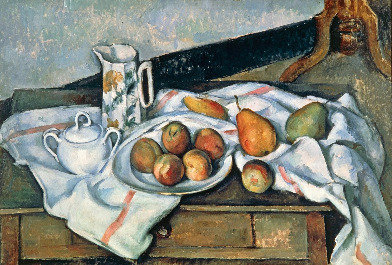 桃と梨の静物、1888-90 作： ポール・セザンヌ