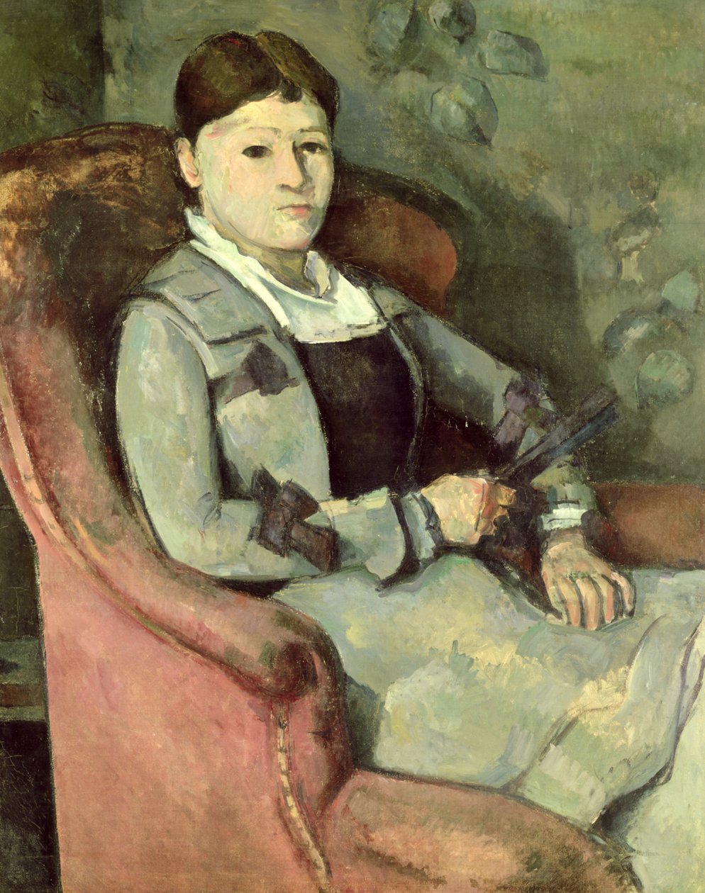 肘掛け椅子の芸術家の妻、c.187888 作： ポール・セザンヌ