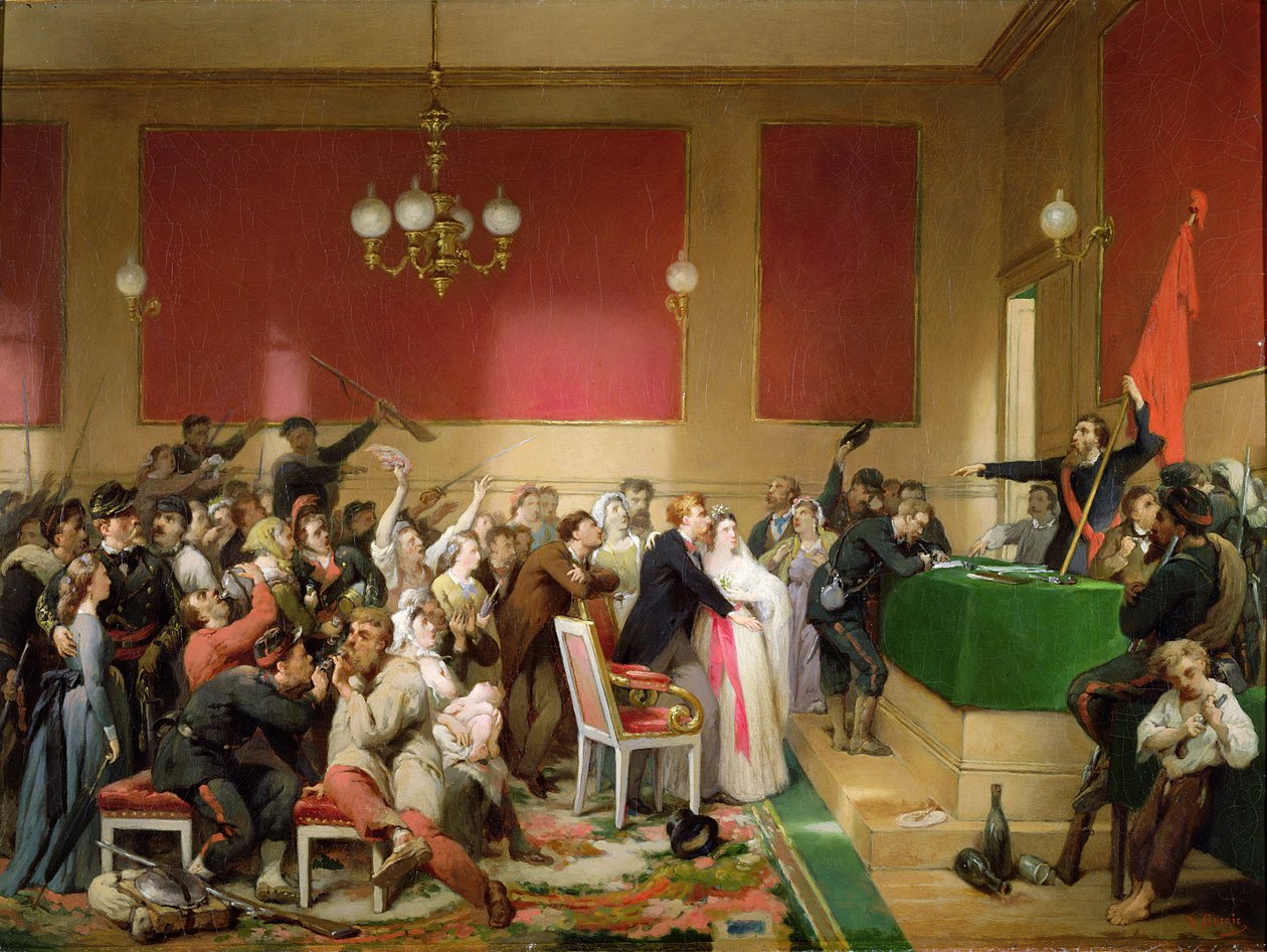 1871年のパリのコミューンの下での結婚式 作： ポール・フェリックス・ゲリー
