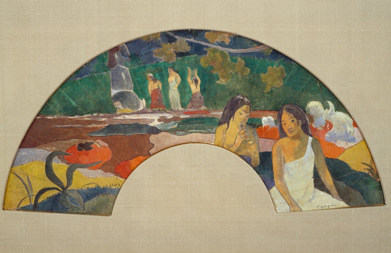 Arearea Joyousness II、1894（リネンのガッシュとトイレ） 作： ポール・ゴーギャン