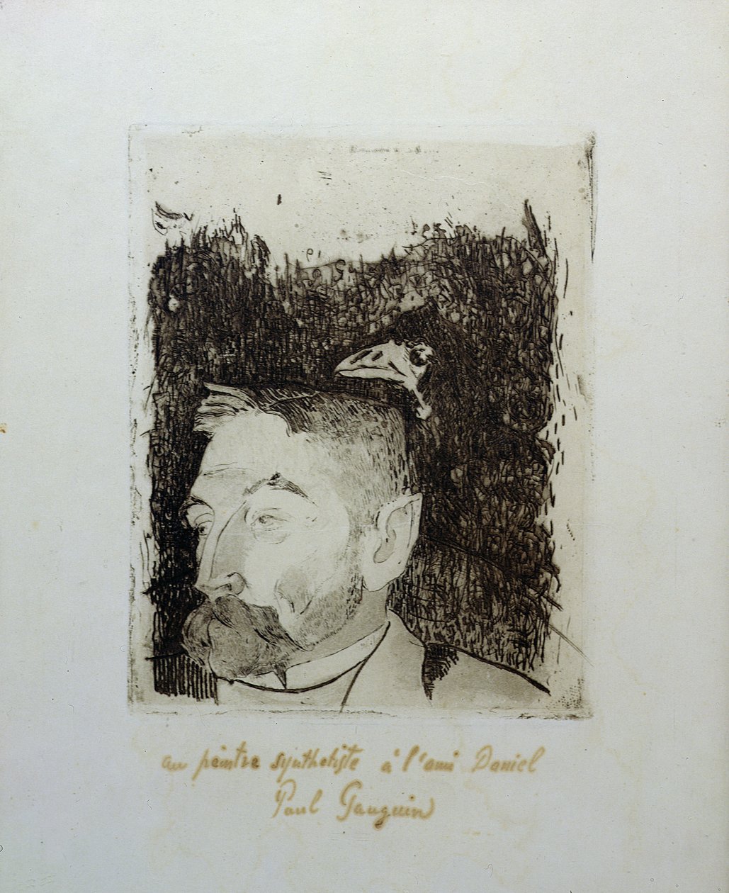 「Au Poete Synthetiste ..」、Stephame Mallarme（1848-1903）の肖像 作： ポール・ゴーギャン