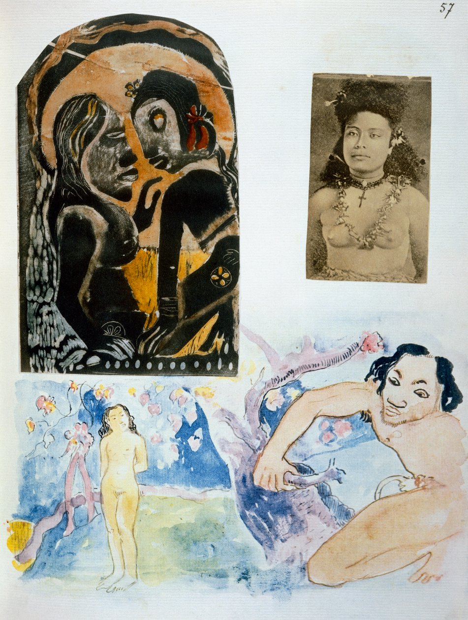 「ノアノア、タヒチ島の航海」のイラスト、1926年発行 作： ポール・ゴーギャン