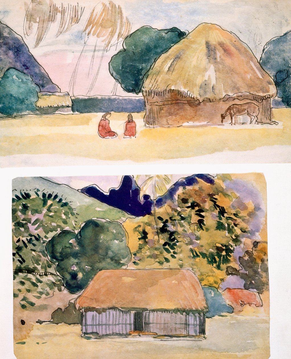 「ノアノア、タヒチ島の航海」のイラスト、1926年発行 作： ポール・ゴーギャン