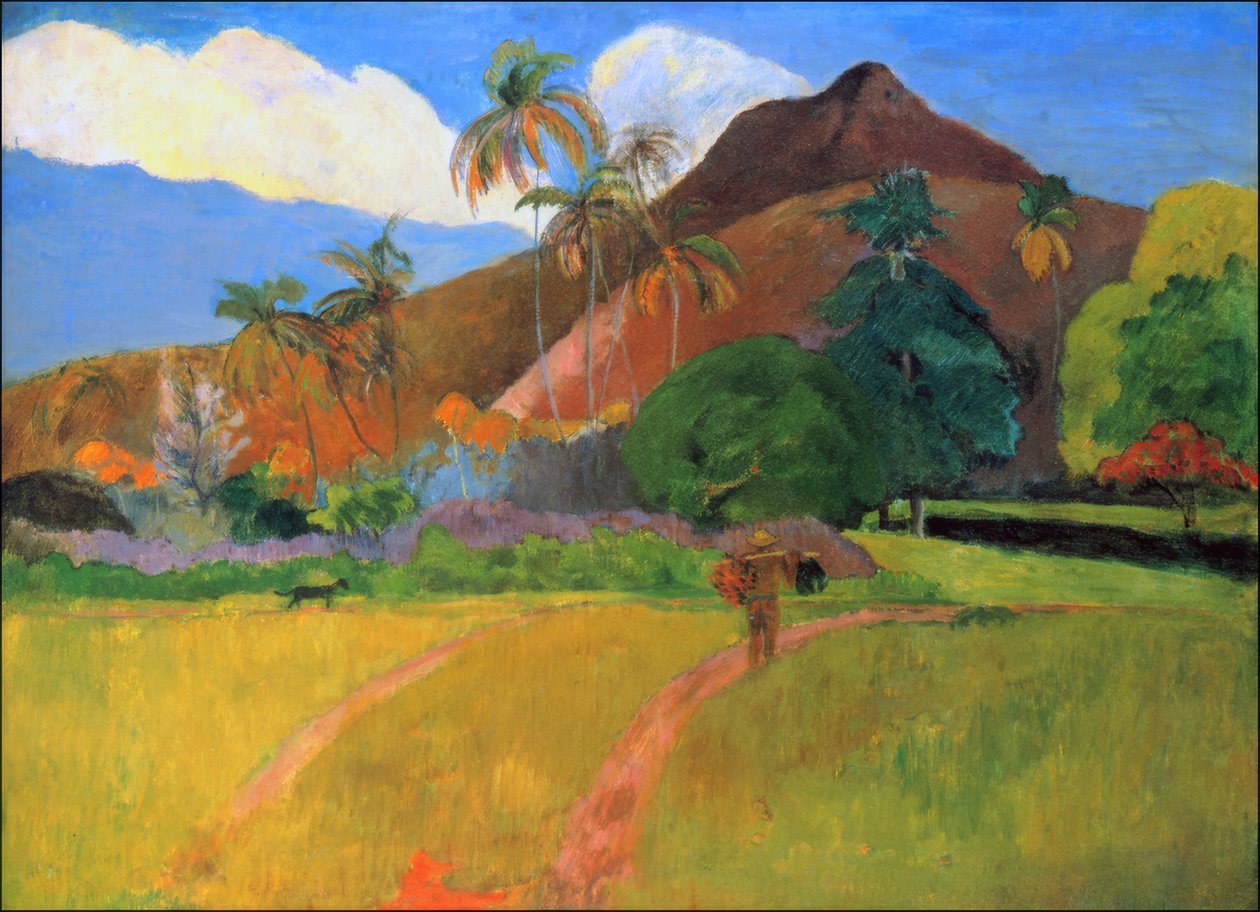 タヒチ：タヒチの風景、ポールゴーギャン（1893） 作： ポール・ゴーギャン