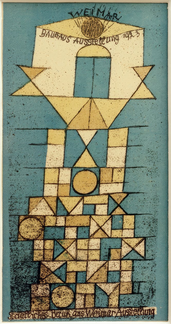P.クレー、ワイマール、バウハウス展。 1923年-カラーリトグラフ 作： ポール・クレー