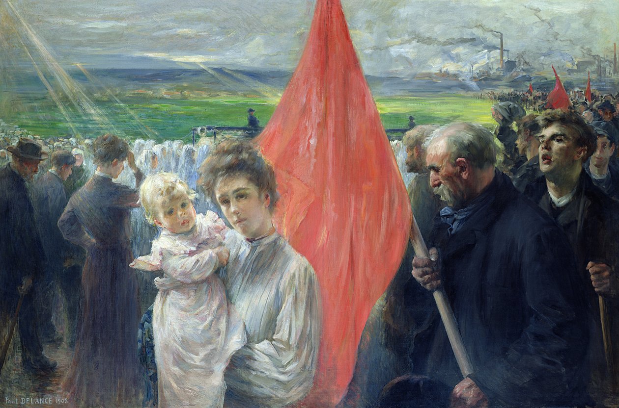 サントゥアンでのストライキ、1908 作： ポール・ルイス・デランス