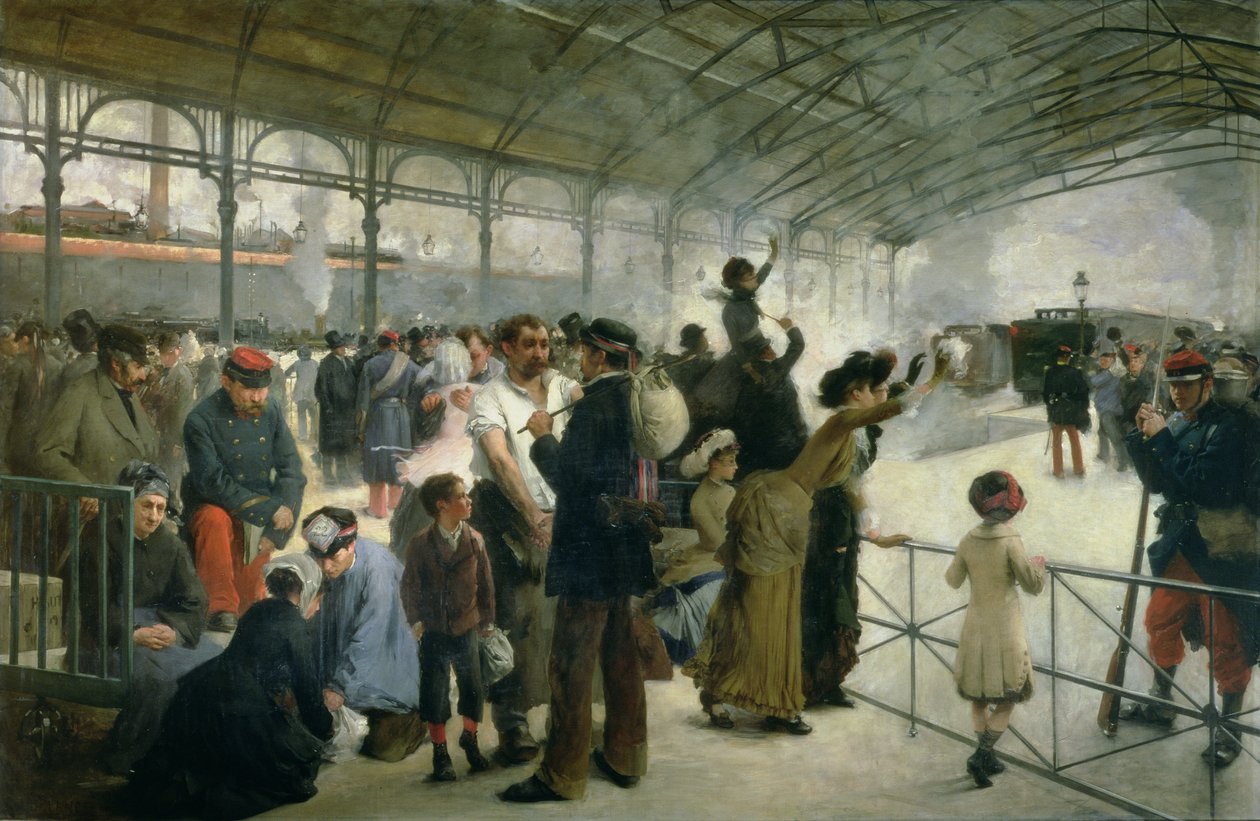出発、パリ、ダステルリッツ駅、1883年 作： ポール・ルイス・デランス