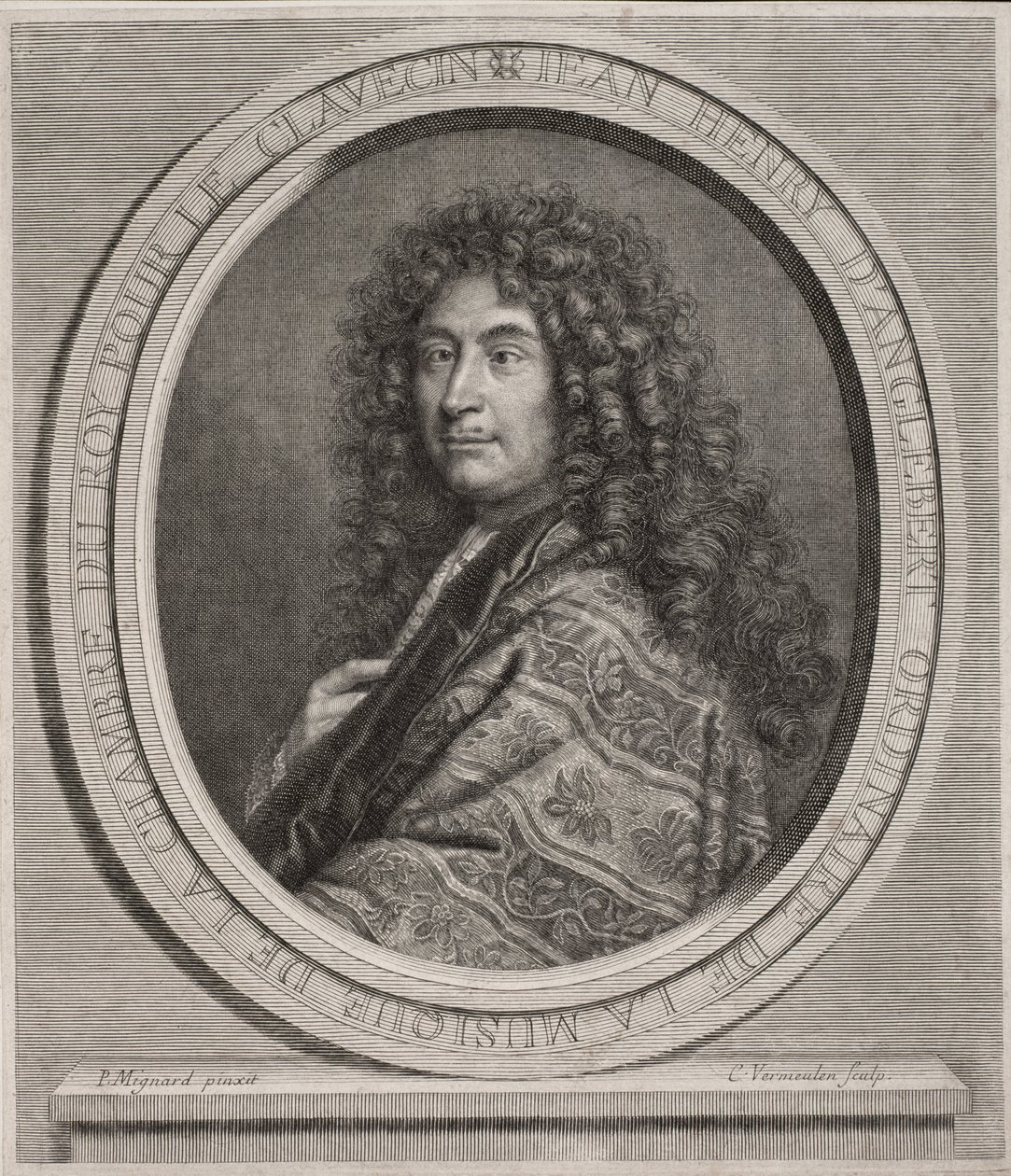 ジャンアンリダングルベール1635-91がCornelius Vermeulen 1642-92彫刻で彫刻 作： ポール・ミニャール