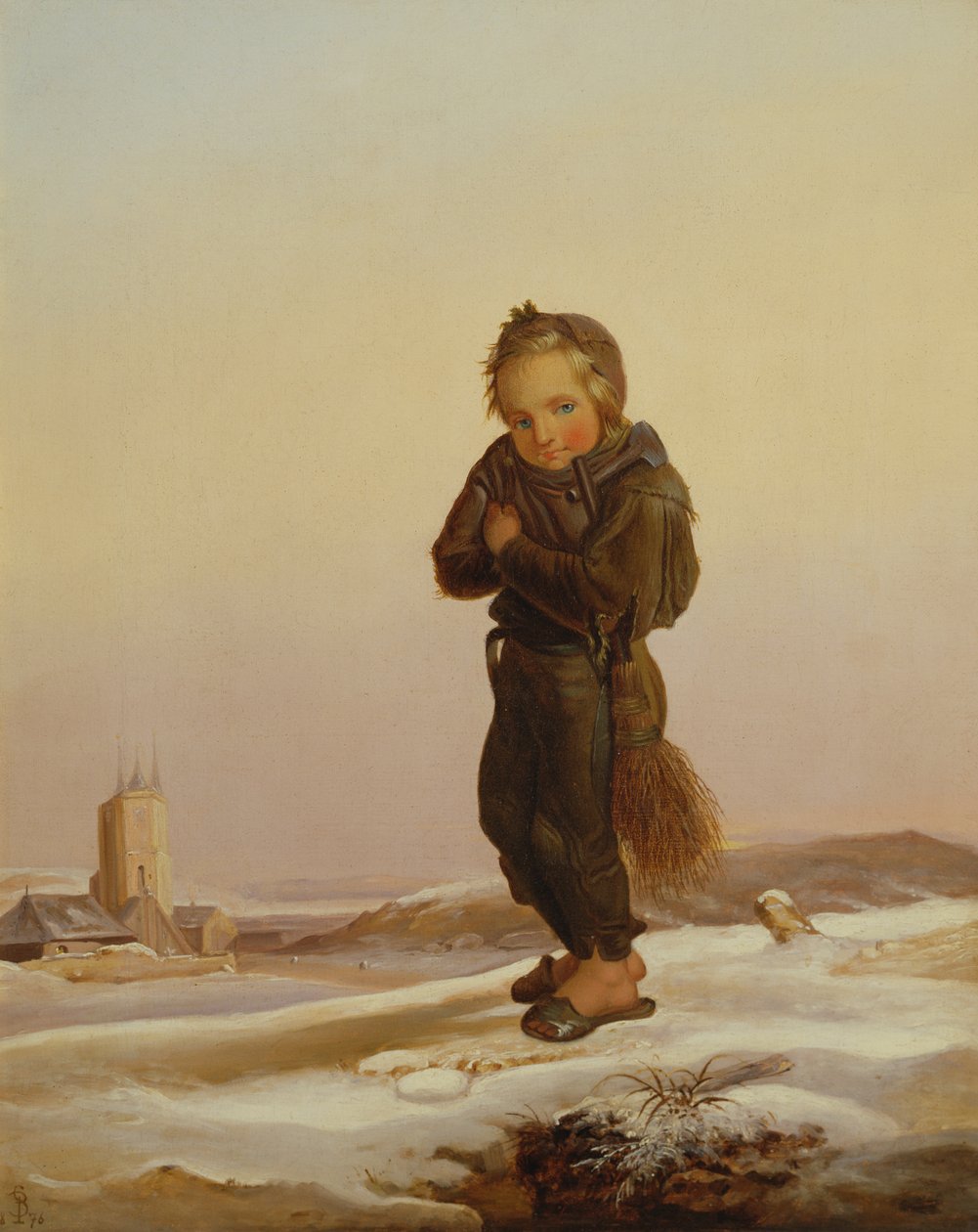 雪の中での子供の煙突掃除、1876 作： ポール・セイニャック