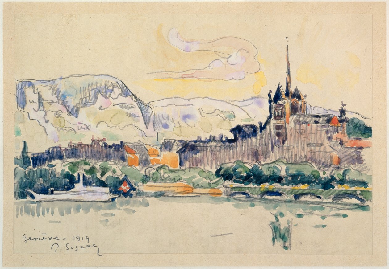 ジュネーブ、1919（紙にトイレ） 作： ポール・シニャック