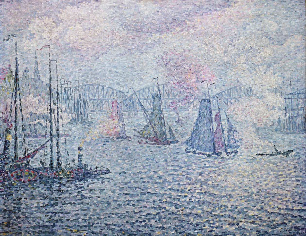 ロッテルダム港、またはフューム、1906 作： ポール・シニャック