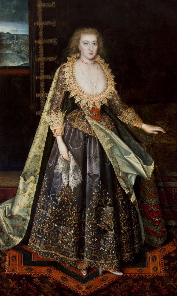 女性はマーガレットスチュアートと呼ばれ、ノッティンガム伯爵夫人、1620年頃 作： ポール・ヴァン・アトマー・トゥ・サマー