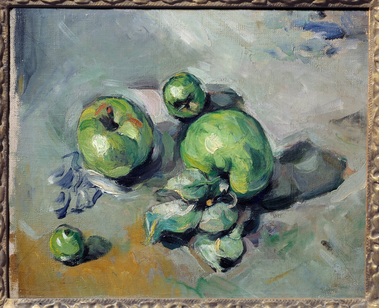 青りんご。ポール・セザンヌ（1839-1906）の絵画 作： ポール・セザンヌ
