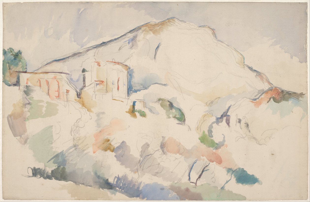 シャトーノワールとモンサントヴィクトワール、c。 1890-1895 作： ポール・セザンヌ