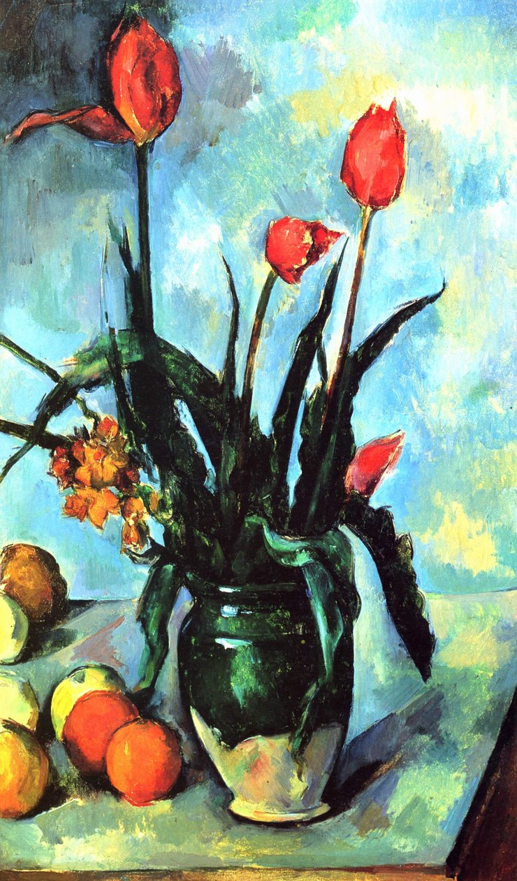 チューリップの花瓶 作： ポール・セザンヌ