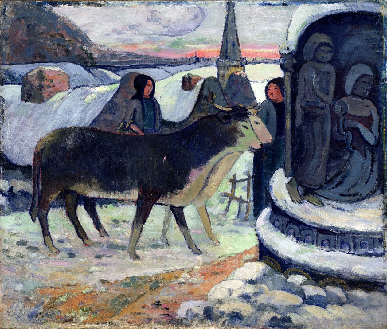 クリスマスの夜、1902～3年頃（キャンバスに油彩） 作： ポール・ゴーギャン