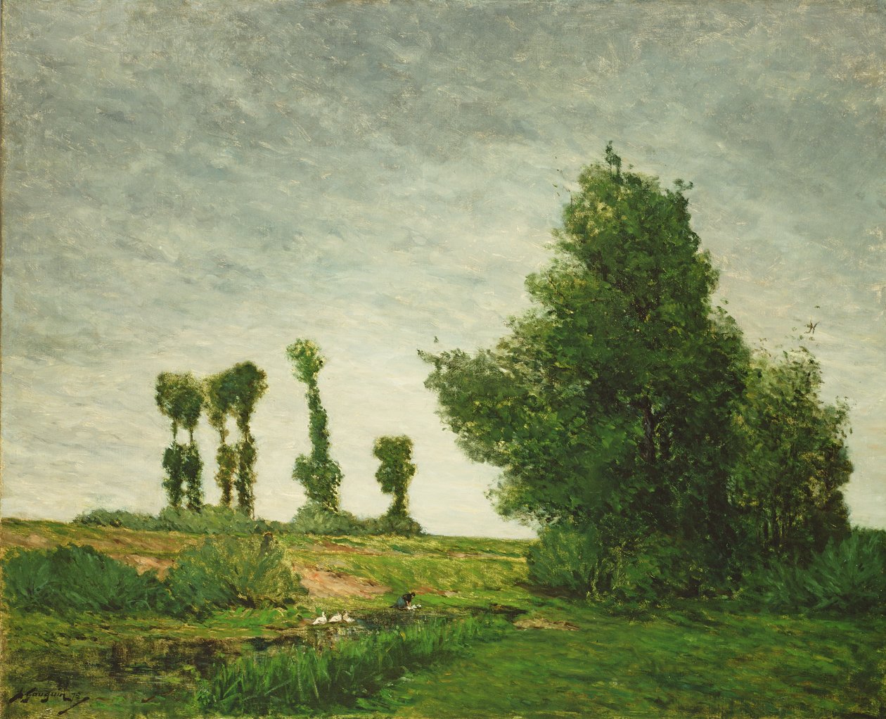 paisagem com choupos 作： ポール・ゴーギャン