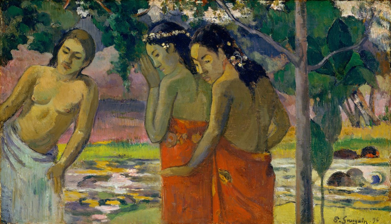 3人のタヒチ女性、1896年。 作： ポール・ゴーギャン