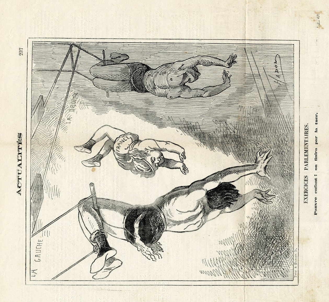Le Charivari』に掲載されたHadol（1835-1875）のイラスト 作： ポール・ハドル