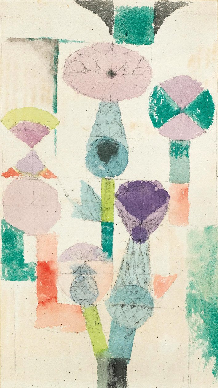 アザミの花を見る、1918年。 作： ポール・クレー