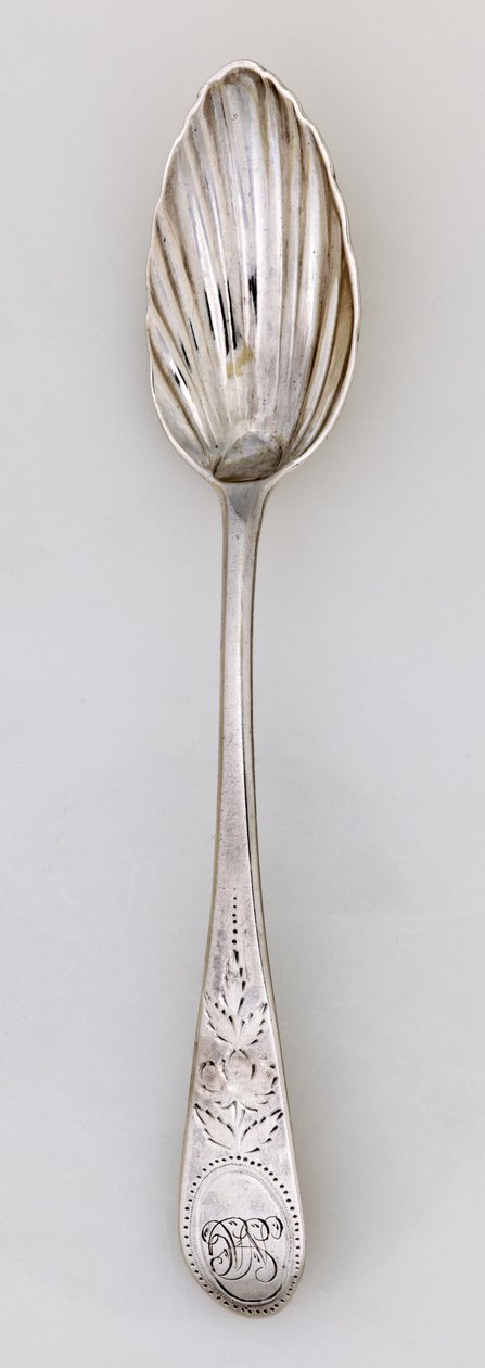 フルートティースプーン、c.1785（シルバー） 作： ポール・リビア