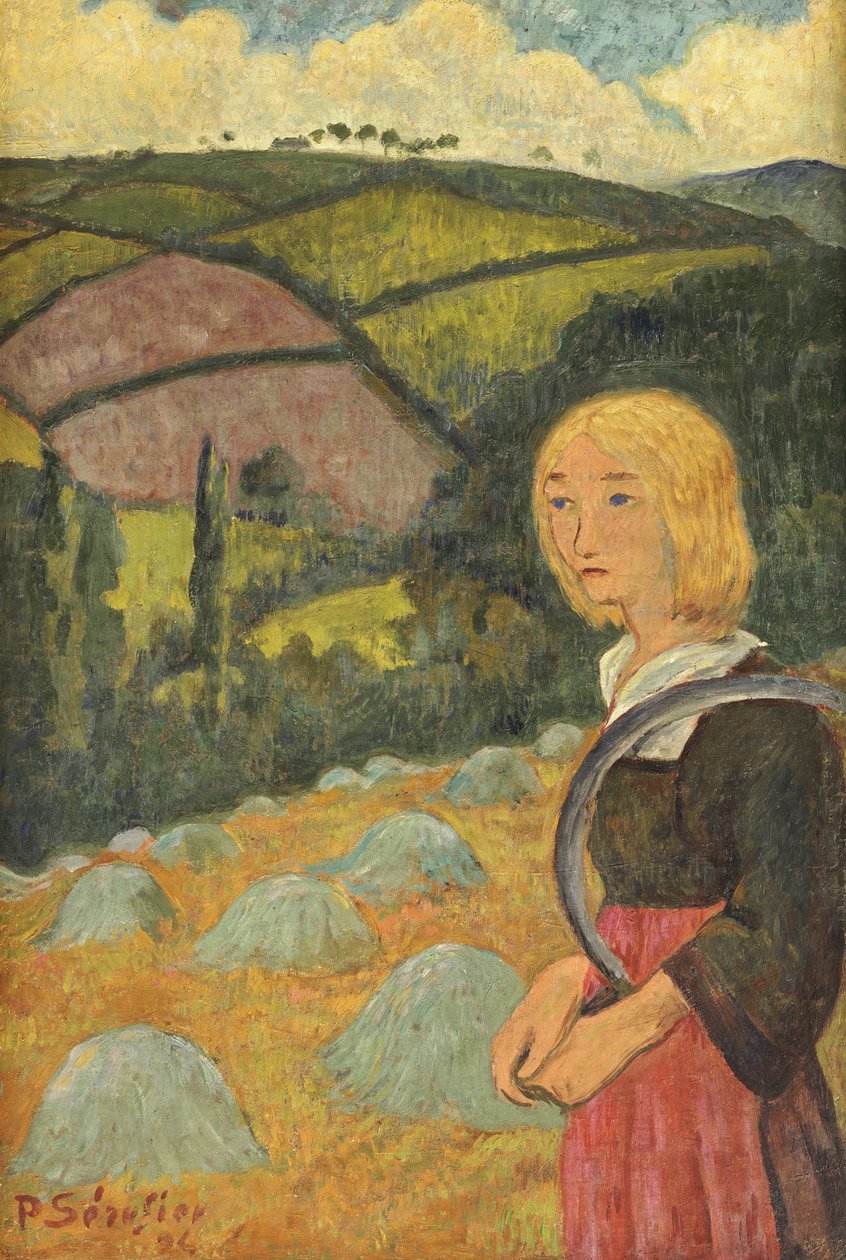 若いブルトンの少女と干し草の山、1924年 作： ポール・セルジエ