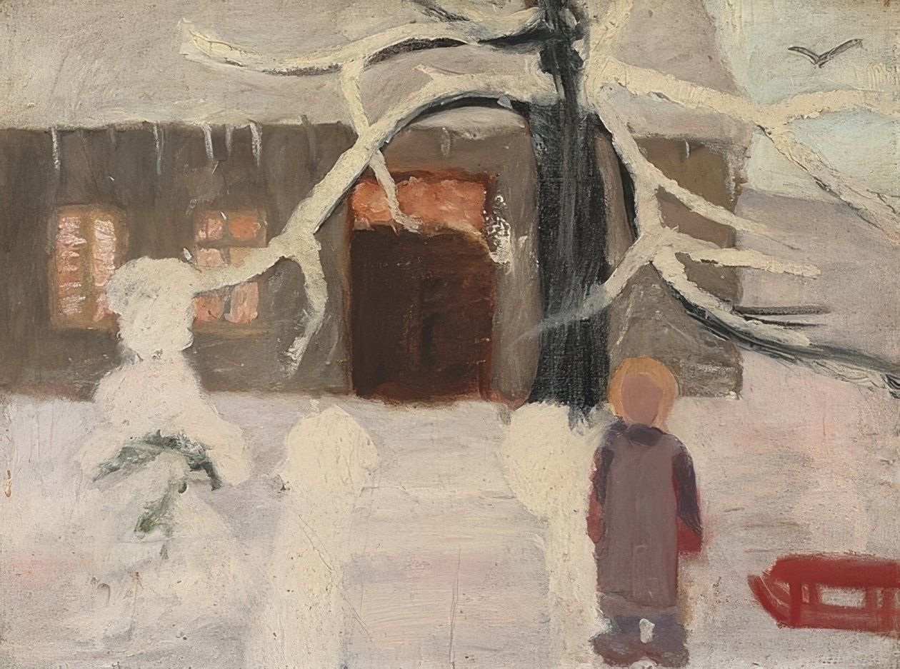 雪の中で少年。 1905年頃 作： ポーラ・モダーソン・ベッカー