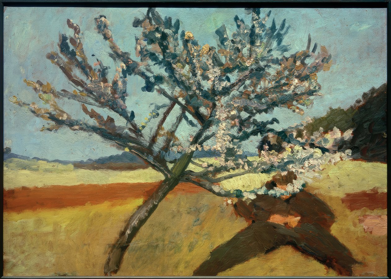P.Modersohn-Becker、開花木の下に横たわる男 作： ポーラ・モダーソン・ベッカー