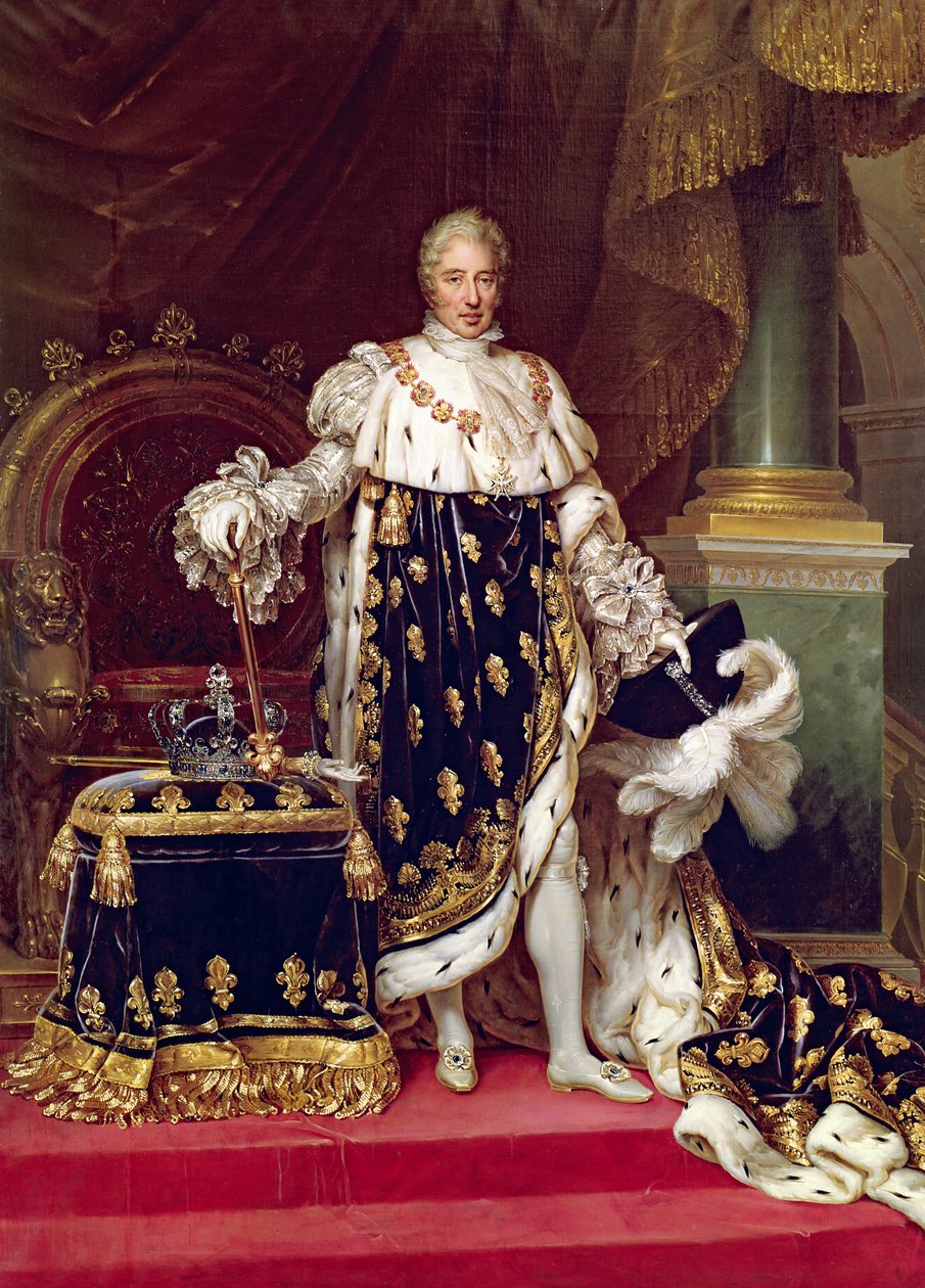 戴冠式ローブ、1827年のチャールズX（1757-1836）の肖像 作： ポーリン・ジャン・バプティスト・ゲラン