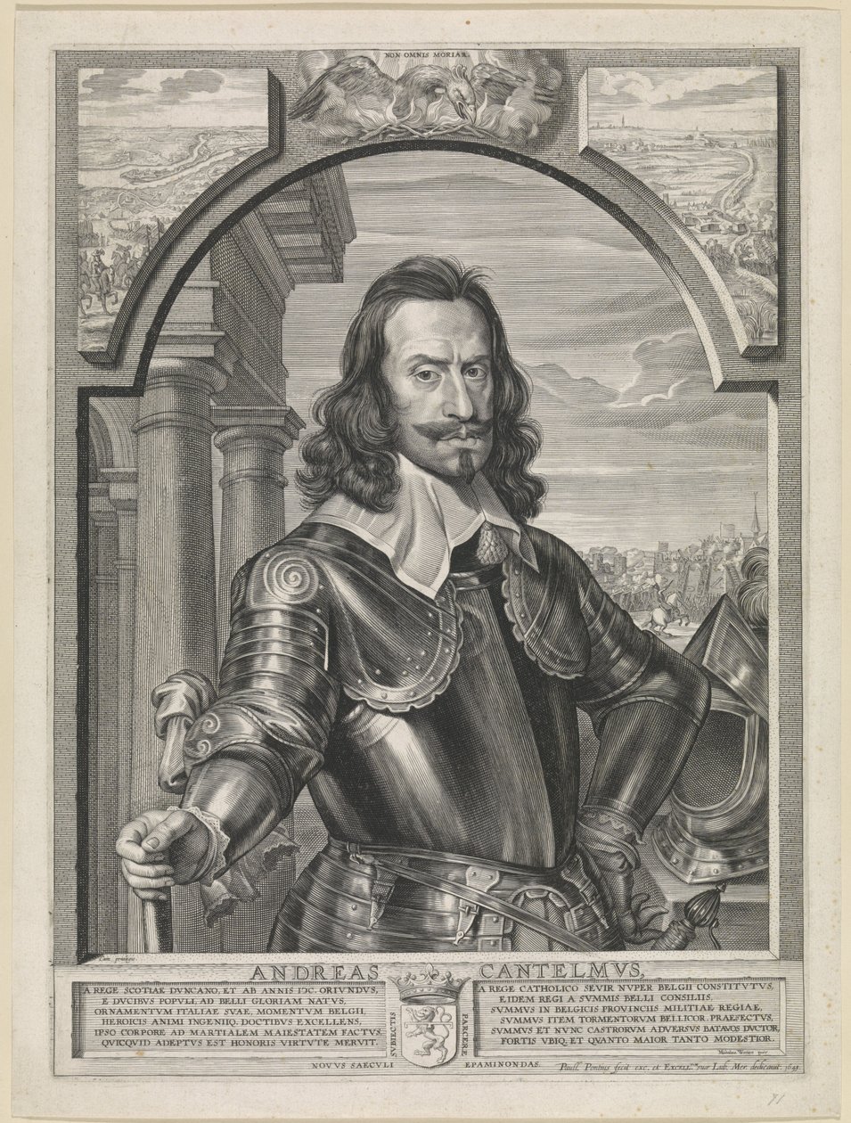 Michaelina Woutiers（1643）の後のPaulus PontiusによるAndreas Cantelmoの刻まれた肖像画 作： ポール・ポンティアス