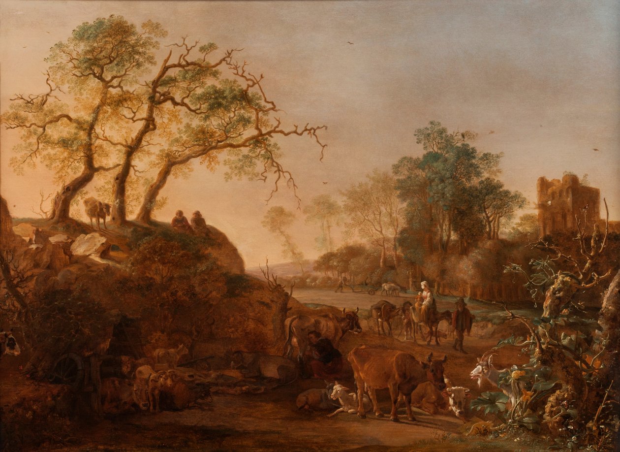 エジプトへの逃避、1644年 作： ポール・ポッター