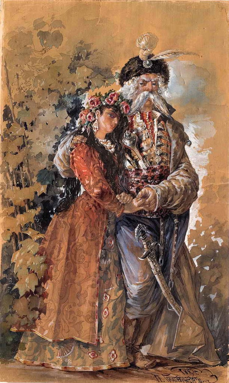 マリアとマゼパ、1885 作： Pavel Alexeyevich Grigoryev