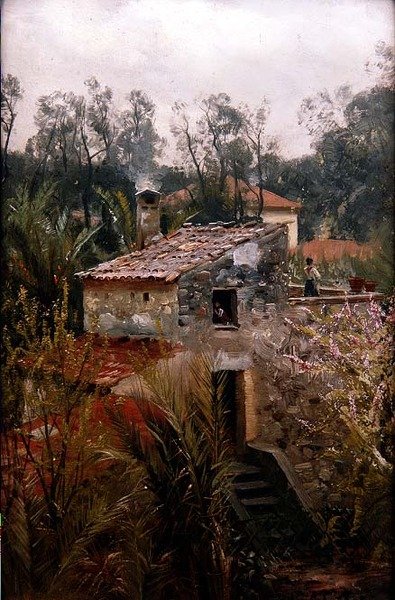イタリアの別荘のある風景 作： ペーダー・モンステッド