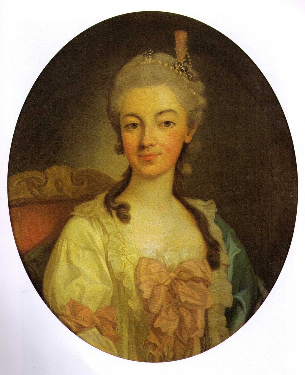 Andrzej Poniatowskiの妻、WeichnitzとTettau（1740-1806）のTeresa Kinskyの肖像 作： 力で