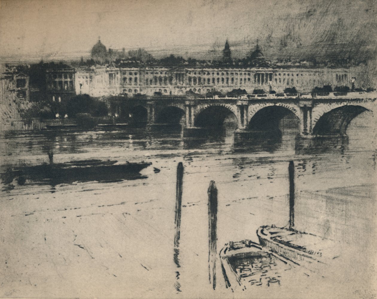 ウォータールー橋、1927年。 作： パーシー・ロバートソン