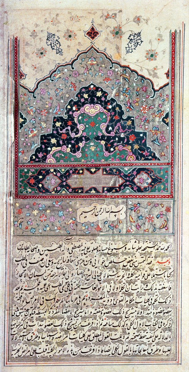 Avicenna（Ibn Sina）1632による医学のキヤノンのページ 作： ペルシャ語学校