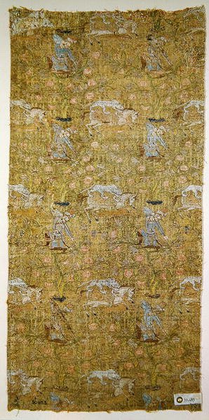 サファビッド王朝の狩猟シーンを描いたタペストリー（織物） 作： ペルシャ語学校