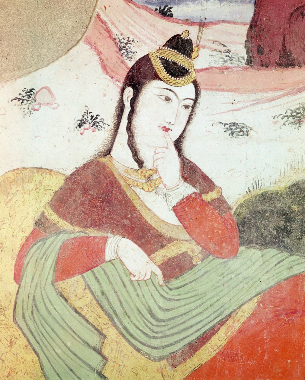 シャー・アッバス1世の裁判所の女性、1585-1627年（詳細） 作： ペルシャ語学校