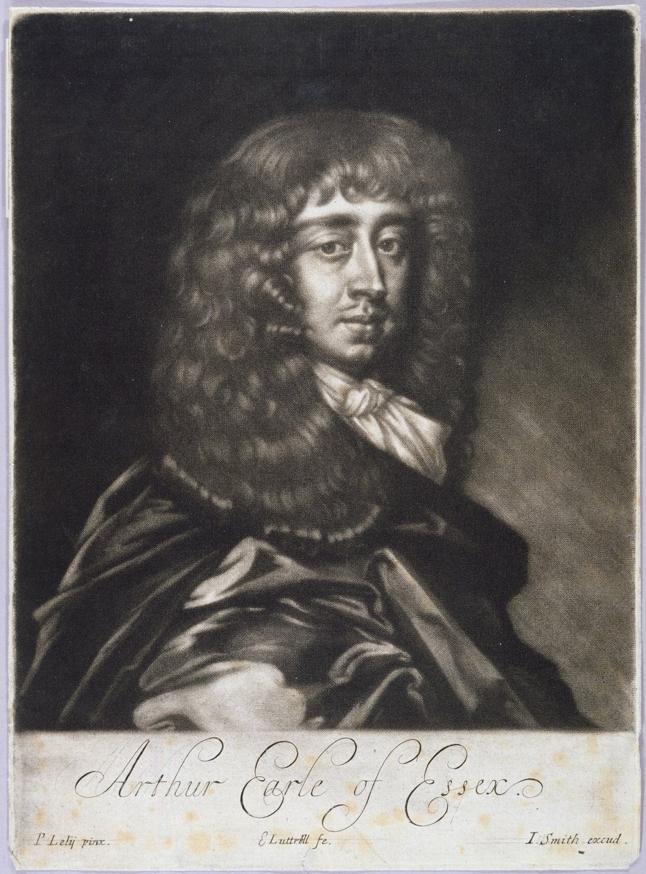アーサー・カペル（1631-83）エセックス伯、エドワード・ルトレル（c.1650-1724）とジョン・スミス（c.1652-1742）（メゾティント）によって彫刻 作： ピーター・レリー