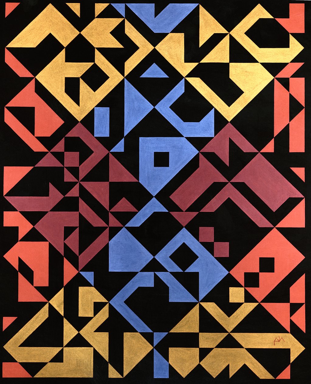 Interposed Diagonals、1984（tempera on paper） 作： ピーターマクルーア
