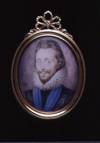 Henry Wriothesleyの肖像画のミニチュア、サウサンプトンの第3伯爵（1573-1624）c.1620（ベラムのトイレ） 作： ピーター・オリバー