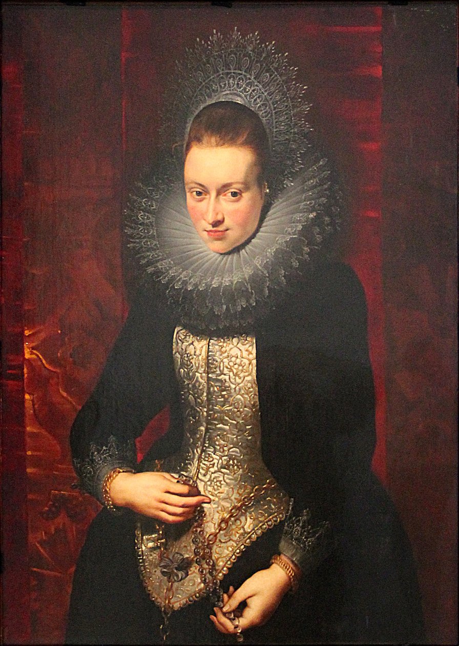 ロザリオを持つ若い女性の肖像画 作： ピーター・ポール・ルーベンス