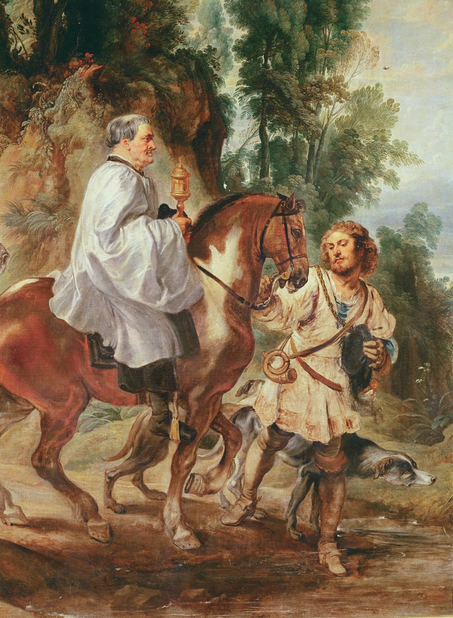 1630年以前に、聖体を死にゆく人に運ぶ司祭 作： ピーター・ポール・ルーベンス