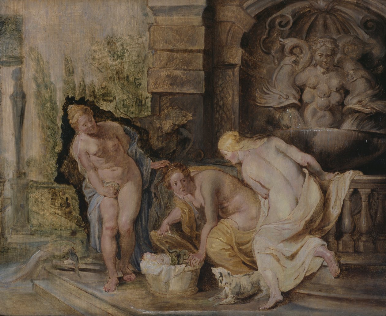 Erichthonius c.1615を発見したCecropsの娘たち 作： ピーター・ポール・ルーベンス