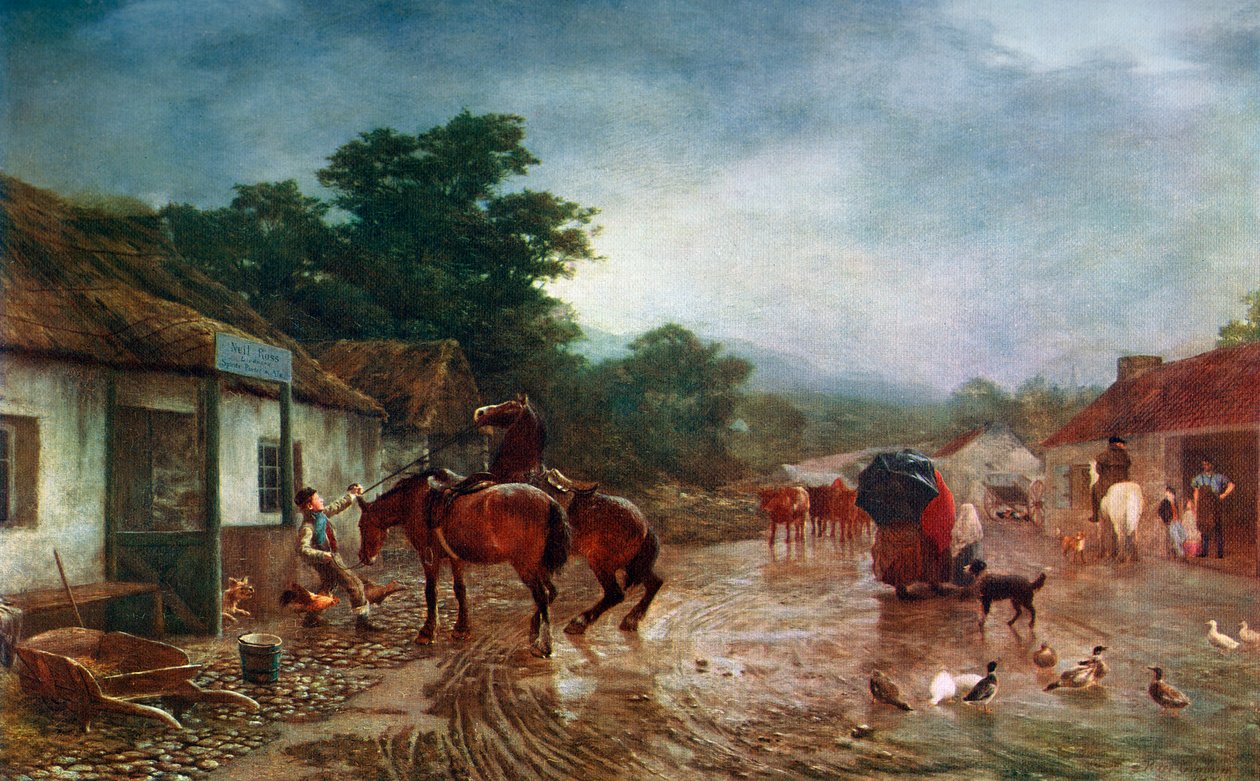 雨の日、1870年、1912年。 作： ピーター・グラハム